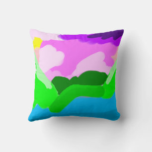 Farbcodierte Landschaft Kissen