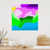 Farbcodierte Landschaft Poster (Küche)