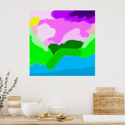 Farbcodierte Landschaft Poster (Küche)