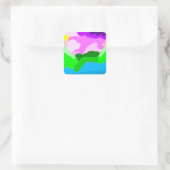 Farbcodierte Landschaft Quadratischer Aufkleber (Tasche)