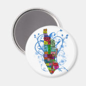 Farbcodierte Manhattan-Karte Magnet (Vorderseite/Rückseite)