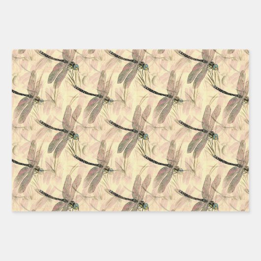 Farbdarstellung für Libellen Geschenkpapier Set (Vorderseite 3)