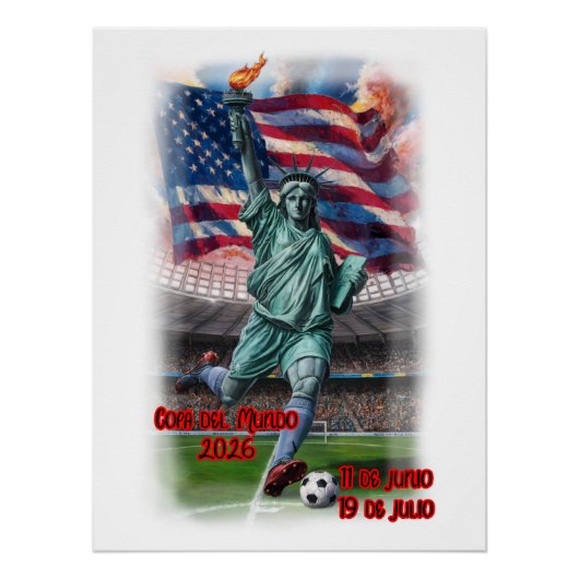 Farbdesign der Freiheitsstatue auf einer Poster (Vorderseite)