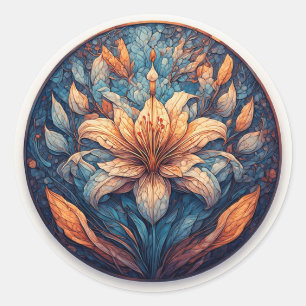 Farbdesign Mandala-Blume Runder Aufkleber