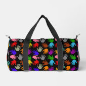 Farbdesign mit schwarzem Handabdruckmuster Duffle Bag (Vorderseite)