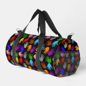 Farbdesign mit schwarzem Handabdruckmuster Duffle Bag (Rechte Ecke)