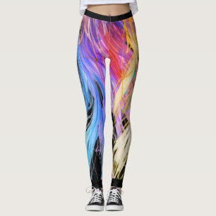 Farbdesign wie gemalt auf süßen enganliegenden Kle Leggings