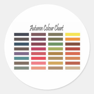 Farbdiagramm Herbst Runder Aufkleber