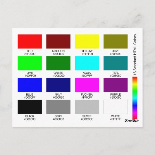 Farbdiagramm-Referenzwerkzeug Postkarte (Rückseite)