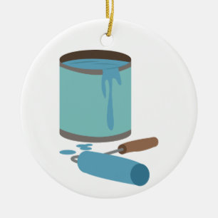 Farbdose und -walze keramik ornament