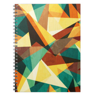 Farbdreieck nahtlose Textur mit Holzeffekt Notizblock