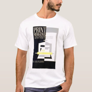 Farbdruck-Herstellung WPA 1938 T-Shirt