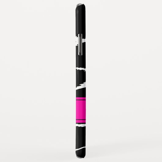 Farbdruck Schwarz, Weiß und Rosa iPhone Case (Hinten/Rechts)