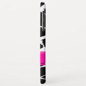 Farbdruck Schwarz, Weiß und Rosa iPhone Case (Hinten/Links)