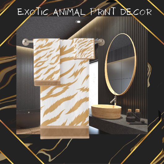 Farbdruckbraun weiß badhandtuch set