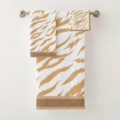 Farbdruckbraun weiß badhandtuch set (Insitu)