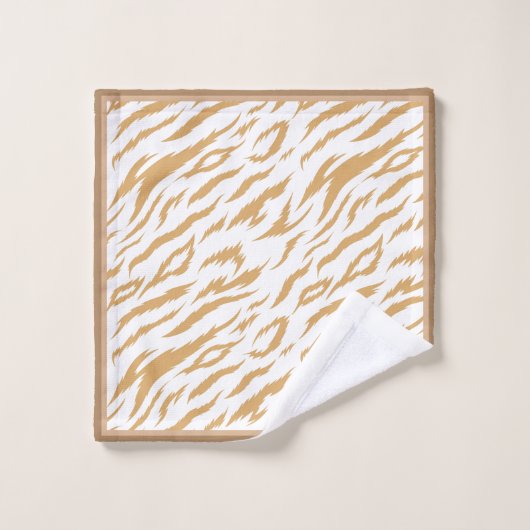 Farbdruckbraun weiß badhandtuch set (Waschlappen)