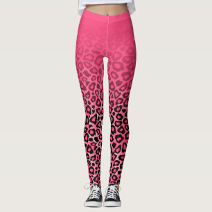 Farbdrucke aus glühend rosa Leoparden Leggings