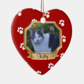 Farbdrucke Foto für Haustiere rot Keramik Ornament (Rechts)