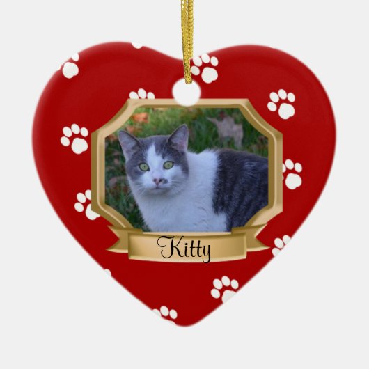 Farbdrucke Foto für Haustiere rot Keramik Ornament (Vorne)