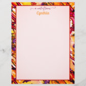 Farbdrucker in Orange und Rot, Abstrakte Wasserfar Briefbogen (Vorderseite)