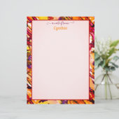 Farbdrucker in Orange und Rot, Abstrakte Wasserfar Briefbogen (Stehend Vorderseite)