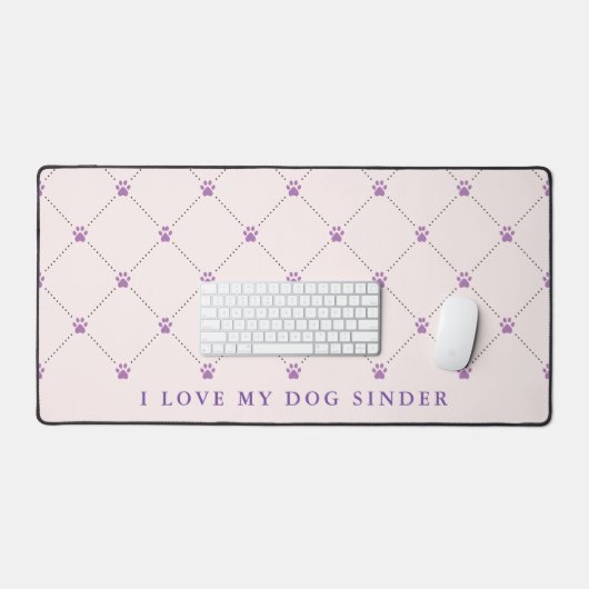 Farbdruckmuster Schwarz Pink Personalisiert Schreibtischunterlage (Tastatur & Maus)