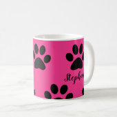 Farbdruckmuster Schwarz rosa Niedlicher Monogrammn Kaffeetasse (VorderseiteRechts)