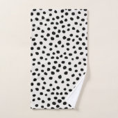 Farbdruckpunkte Schwarz-Weiß-Dalmatiner Badhandtuch Set (Handtuch)