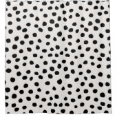 Farbdruckpunkte Schwarz-Weiß-Dalmatiner Duschvorhang (Vorderseite)