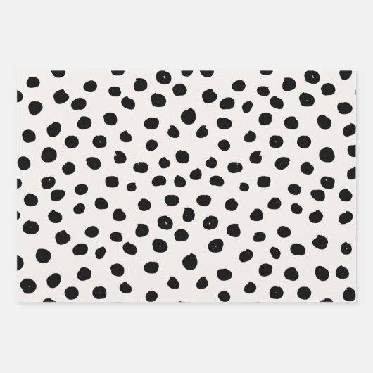 Farbdruckpunkte Schwarz-Weiß-Dalmatiner Geschenkpapier Set (Vorderseite 3)