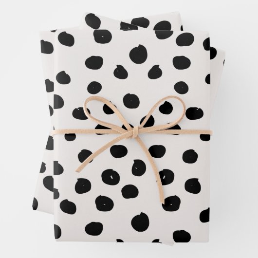 Farbdruckpunkte Schwarz-Weiß-Dalmatiner Geschenkpapier Set (Beispiel)