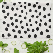 Farbdruckpunkte Schwarz-Weiß-Dalmatiner Geschirrtuch (Gefaltet)