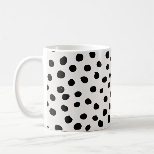 Farbdruckpunkte Schwarz-Weiß-Dalmatiner Kaffeetasse (Links)