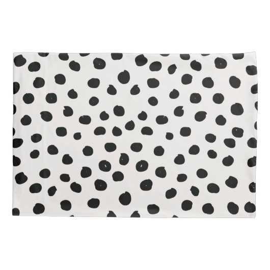 Farbdruckpunkte Schwarz-Weiß-Dalmatiner Kissenbezug (Rückseite)