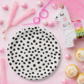 Farbdruckpunkte Schwarz-Weiß-Dalmatiner Pappteller (Party)