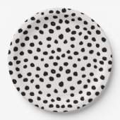 Farbdruckpunkte Schwarz-Weiß-Dalmatiner Pappteller (Vorderseite)