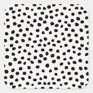 Farbdruckpunkte Schwarz-Weiß-Dalmatiner Quadratischer Aufkleber