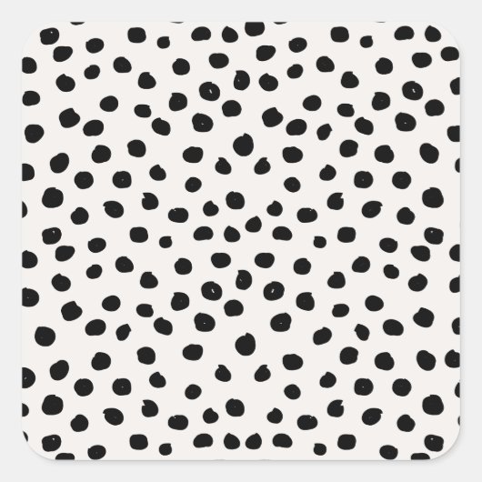 Farbdruckpunkte Schwarz-Weiß-Dalmatiner Quadratischer Aufkleber (Vorderseite)