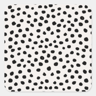 Farbdruckpunkte Schwarz-Weiß-Dalmatiner Quadratischer Aufkleber