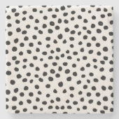 Farbdruckpunkte Schwarz-Weiß-Dalmatiner Steinuntersetzer (Vorderseite)