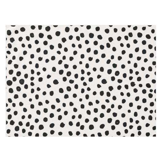 Farbdruckpunkte Schwarz-Weiß-Dalmatiner Tischdecke (Vorderseite (Horizontal))