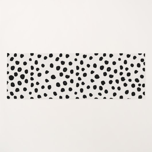 Farbdruckpunkte Schwarz-Weiß-Dalmatiner Yogamatte (Vorderseite (Horizontal))
