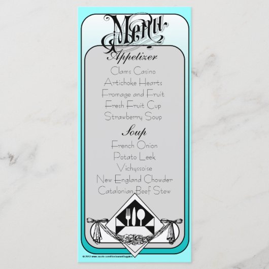 Farbe 1 der eleganten Menükarte (Vorderseite)