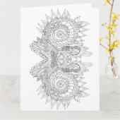 Farbe: abstrakte Doodkarte Karte (Gelbe Blume)