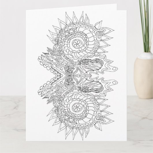 Farbe: abstrakte Doodkarte Karte (Vorderseite)