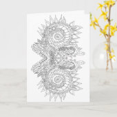 Farbe: abstrakte Doodkarte Karte (Gelbe Blume)