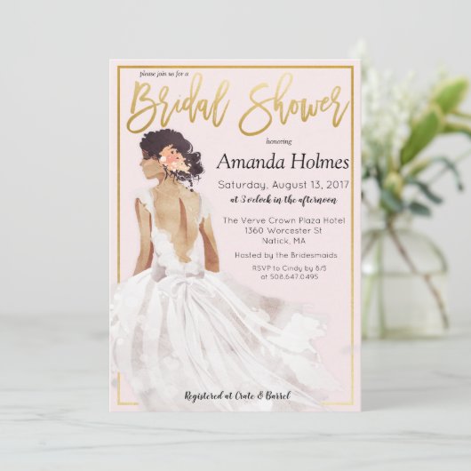 FARBE ÄNDERN - Fashion Bridal Shower Einladung (Stehend Vorderseite)