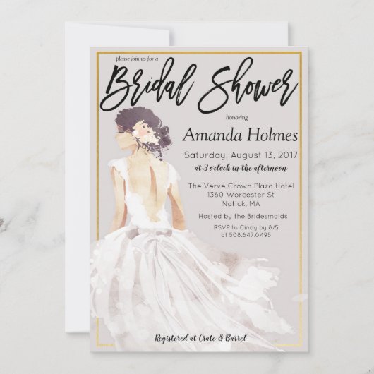 FARBE ÄNDERN - Fashion Bridal Shower Einladung (Vorderseite)