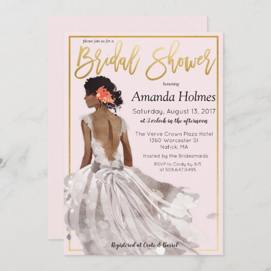FARBE ÄNDERN - Fashion Bridal Shower Einladung (Vorne/Hinten)